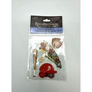 Recollections Baseball Sport Base HomeRun Strike Bat Mitt Ball Scrapbook Sticker